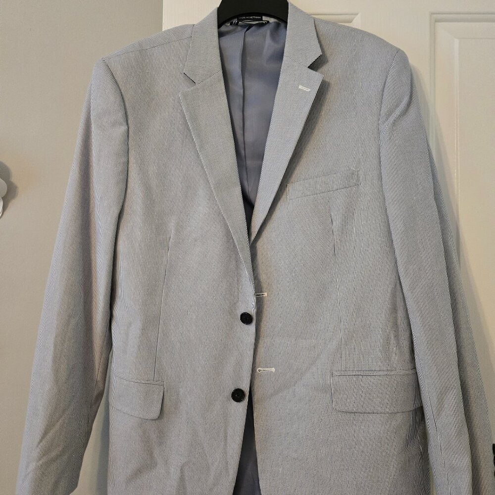 Mens Nautica Blue and White striped blazer size 42R